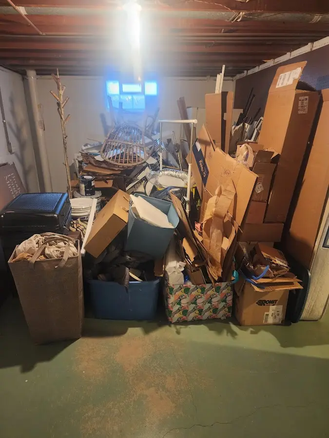 Roll-off dumpster container at job site for 40 Yard Dumpster Rental in Kennett Square